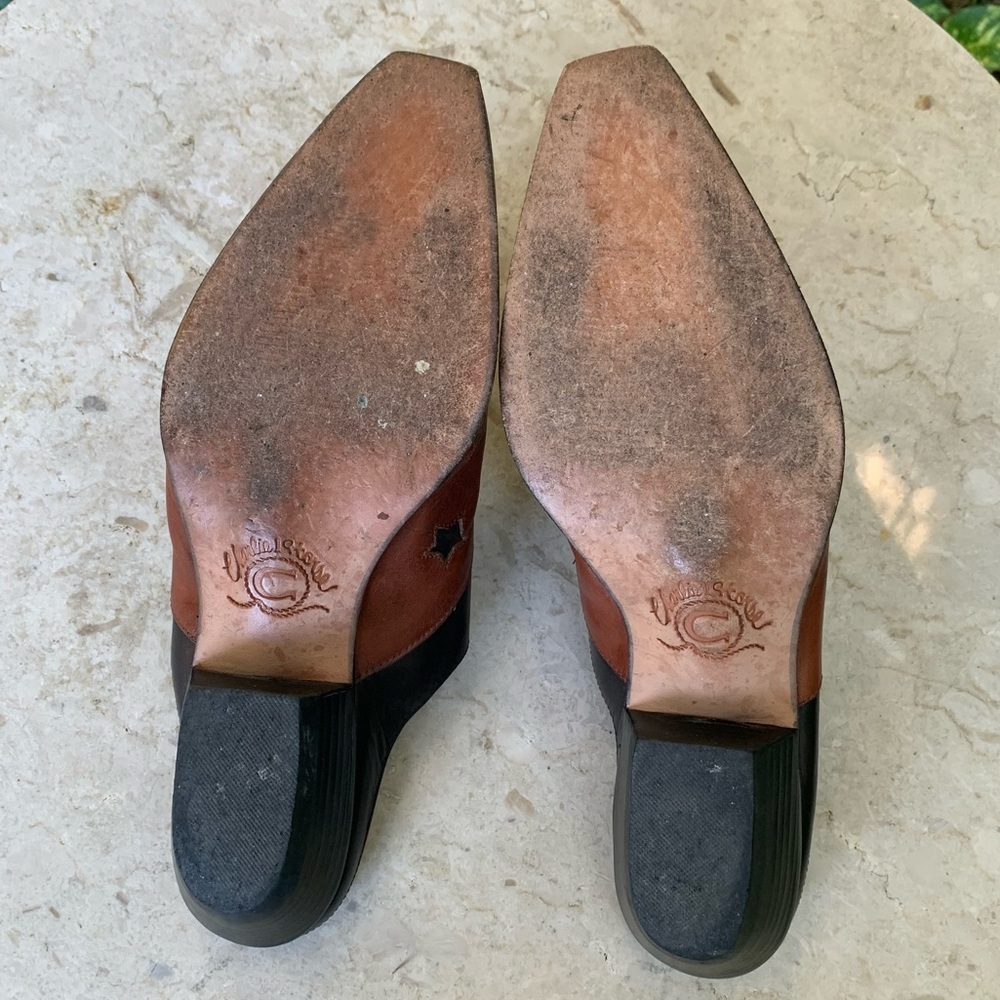 Charlie 1 Horse Lucchese Western Stars Boho Cowgirl Leather Mules Slides Shoes - Picture 16 of 17